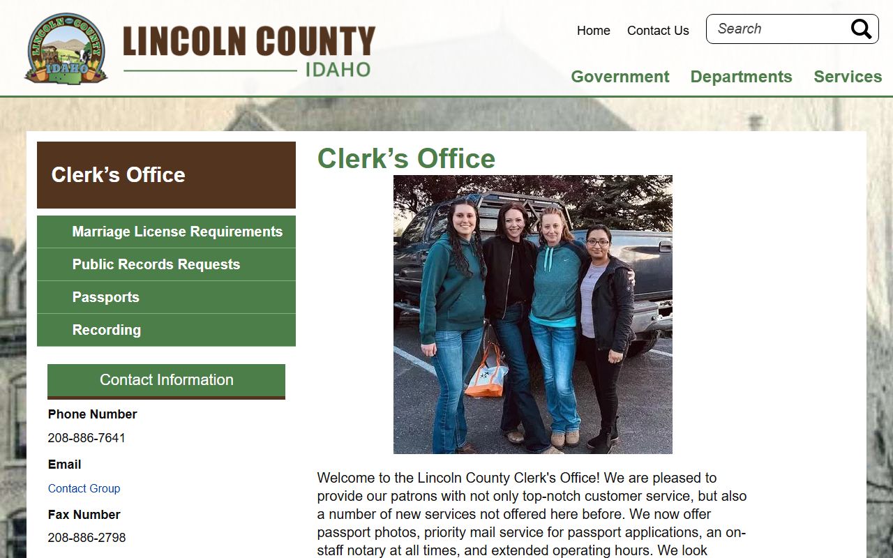 Lincoln County Clerk of the District Court records office source page