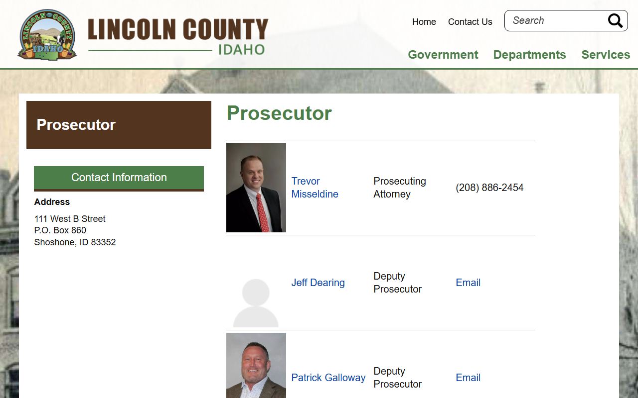 Lincoln County criminal court records prosecutor page