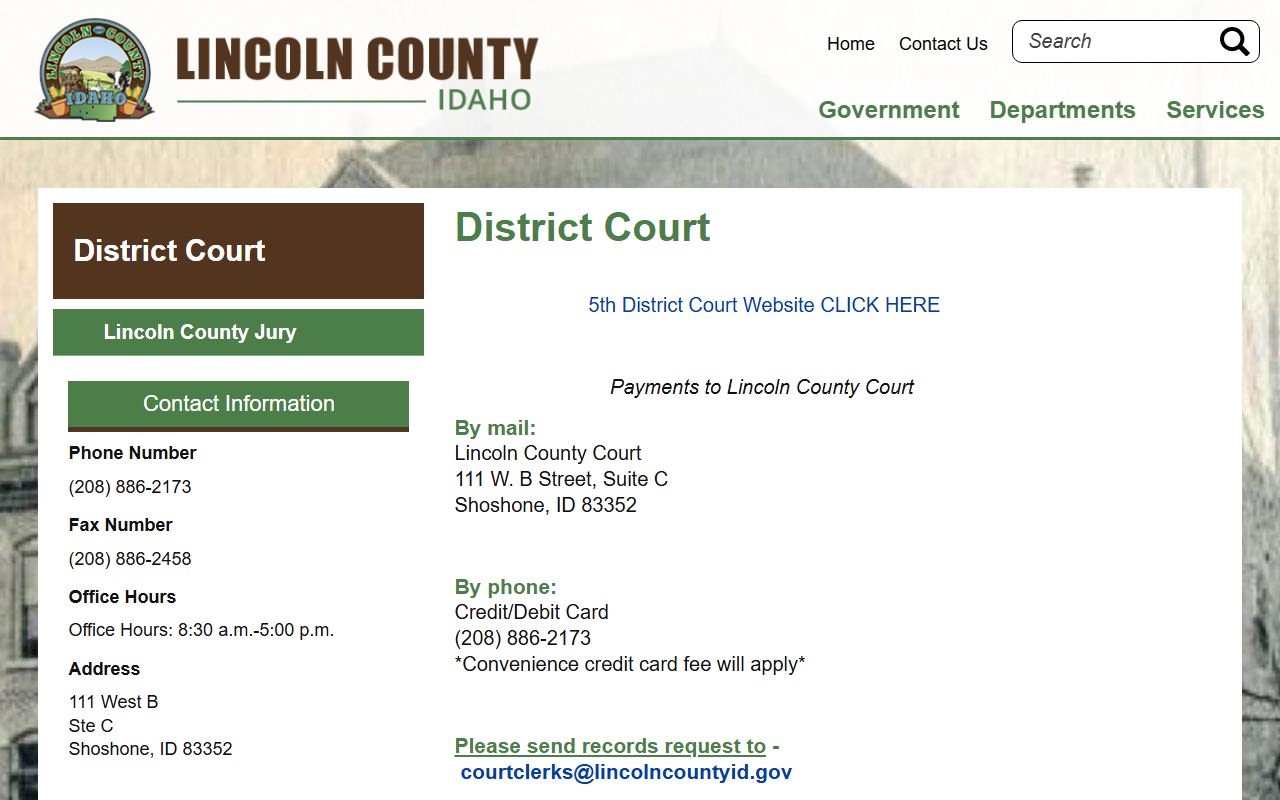 Lincoln County District Court records source page