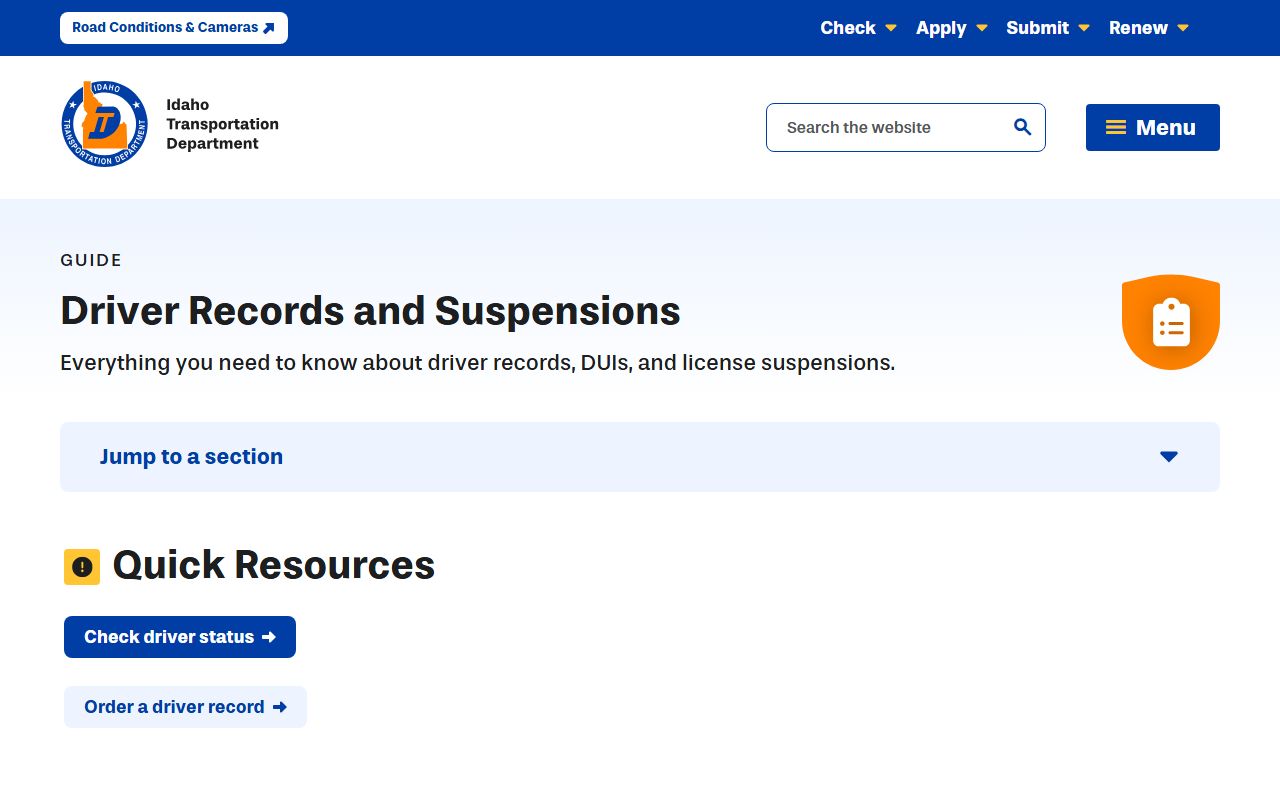 Lincoln County traffic court records ITD driver records and suspensions