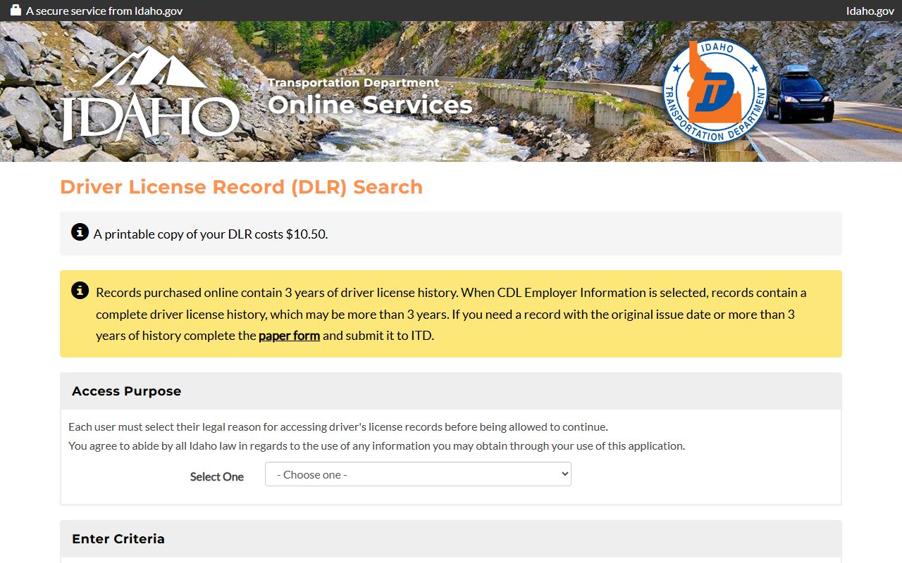 Lincoln County traffic court records Tyler Idaho online driver record search